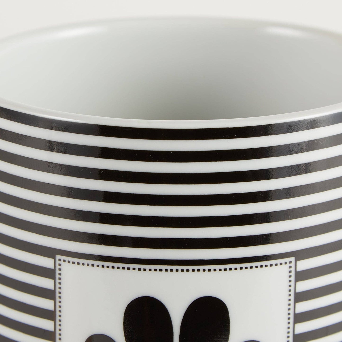 Black and White Striped Treat Canister