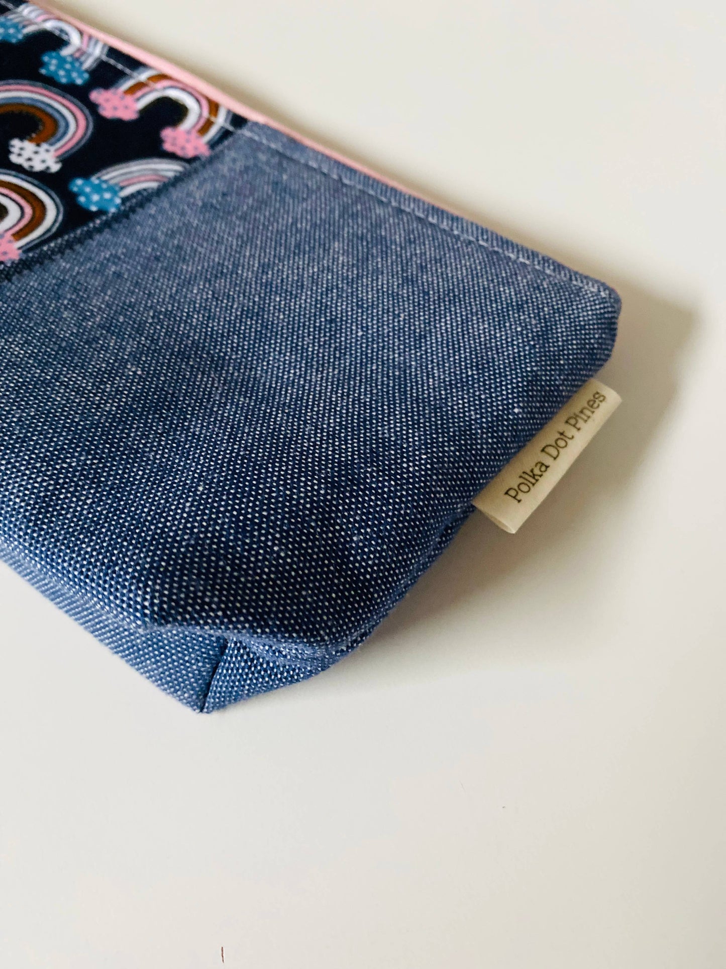Navy Rainbows Pencil Pouch
