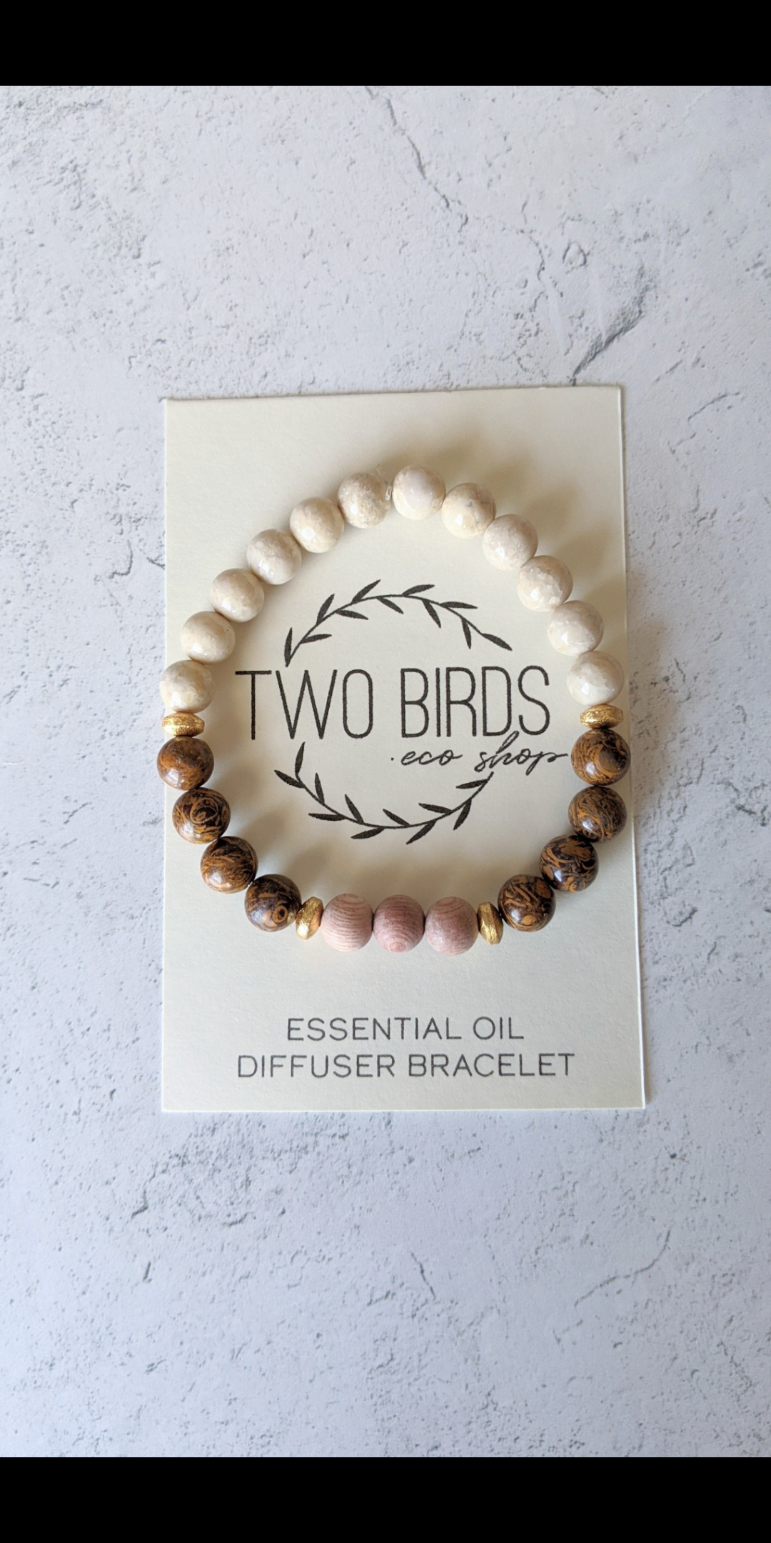 Oak Jasper Riverstone & Rosewood Diffuser Bracelet