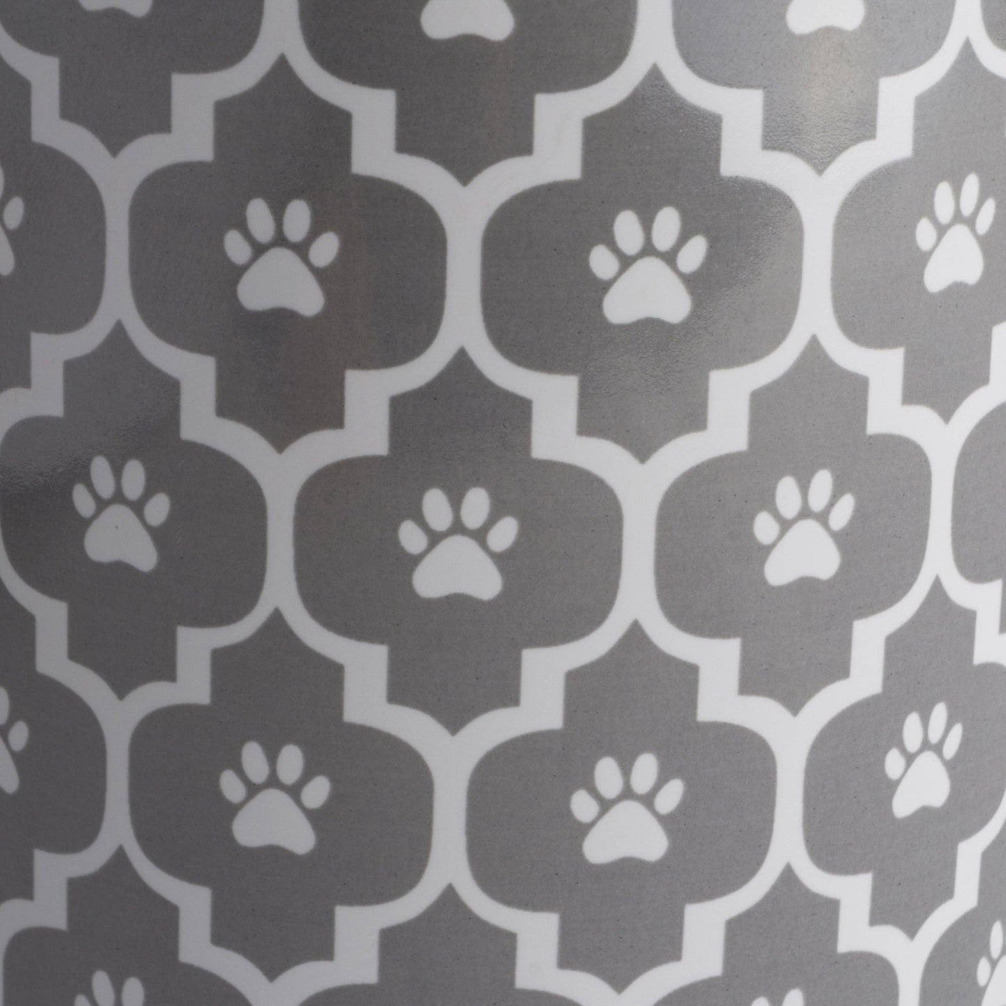 Gray Paw Lattice Print Ceramic Treat Canister