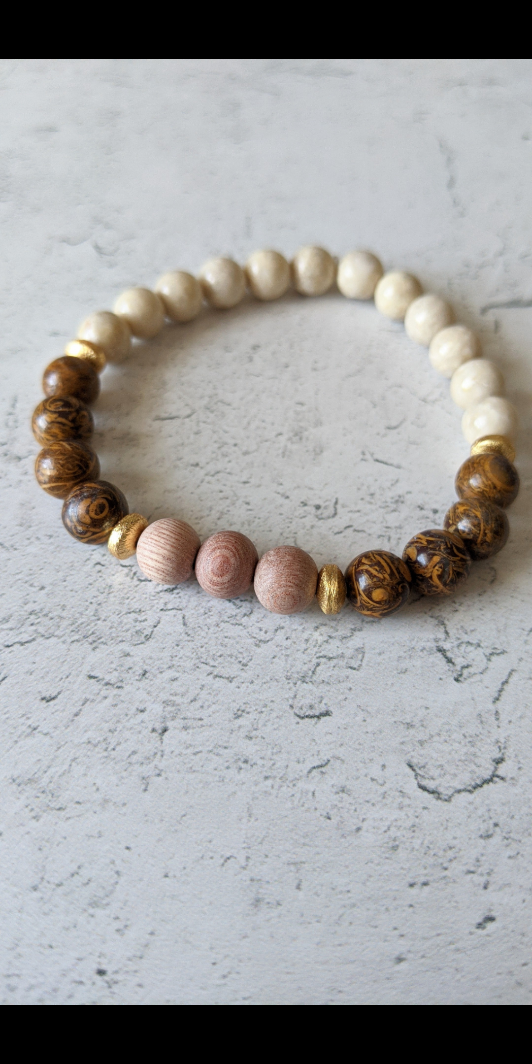 Oak Jasper Riverstone & Rosewood Diffuser Bracelet