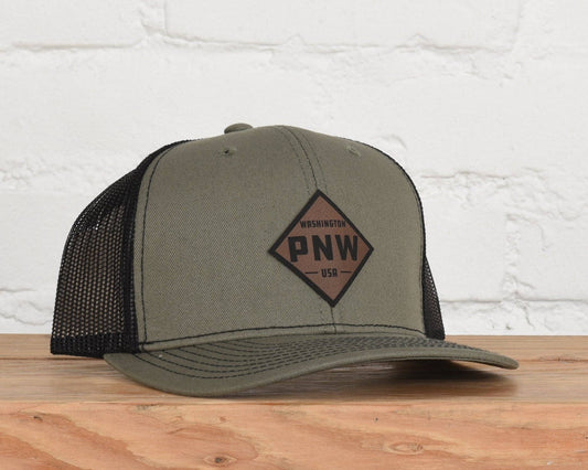 Washington PNW Diamond Olive Green Snapback Hat