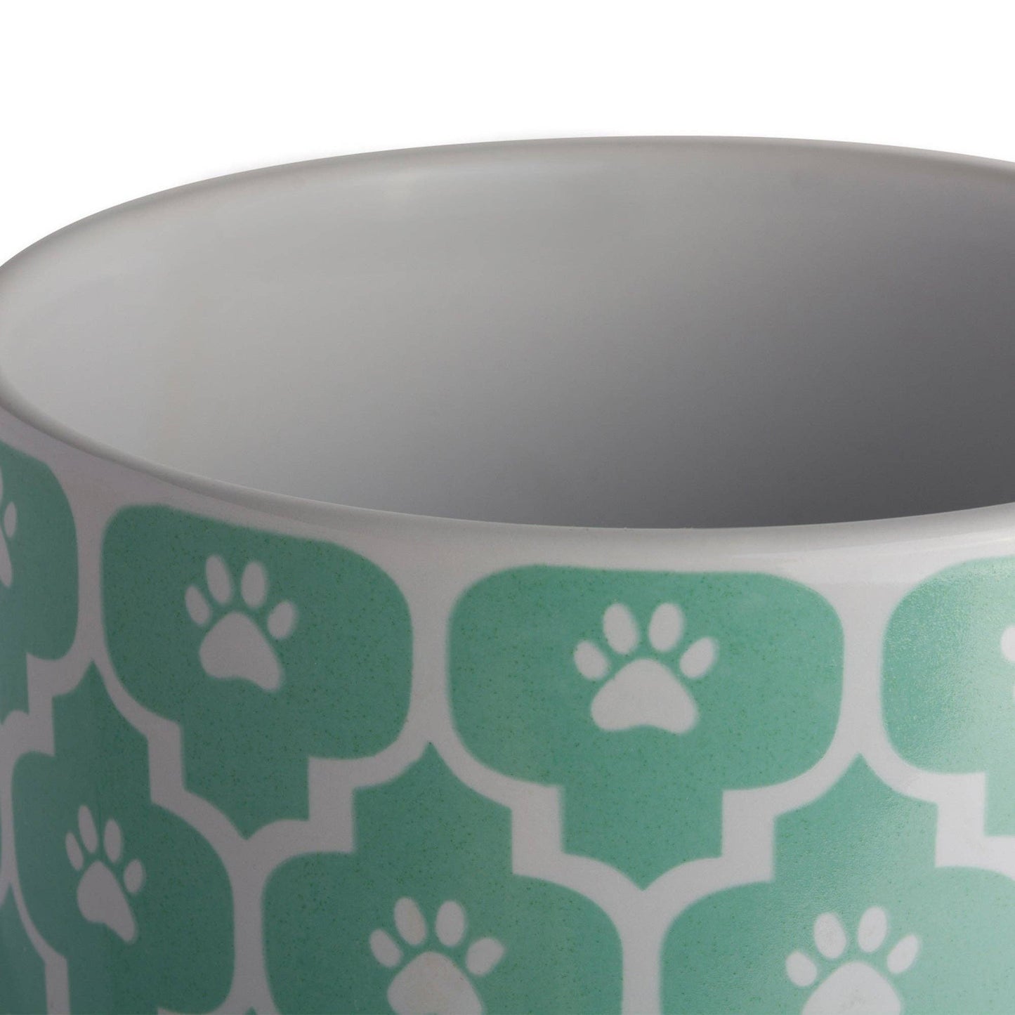 Aqua Paw Lattice Print Ceramic Treat Canister