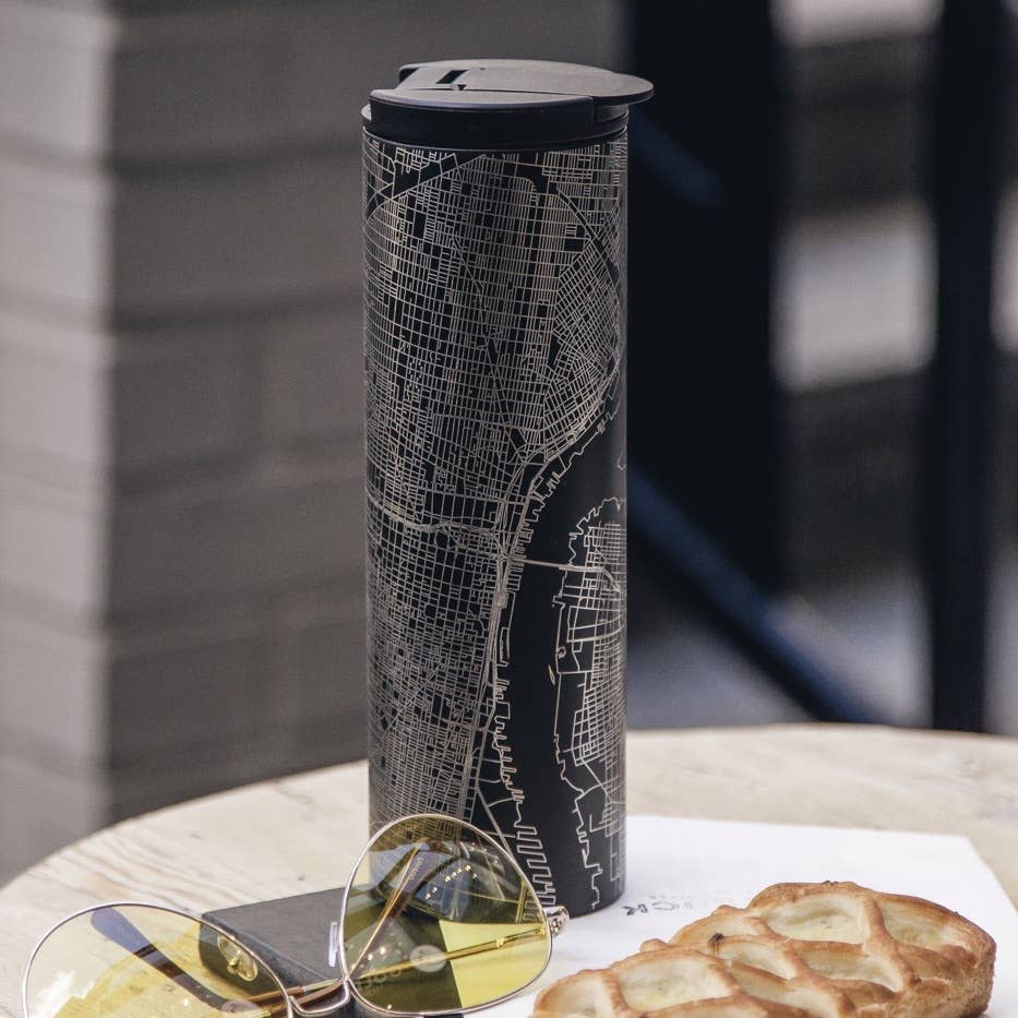 Wenatchee WA Map Tumbler in Matte Black