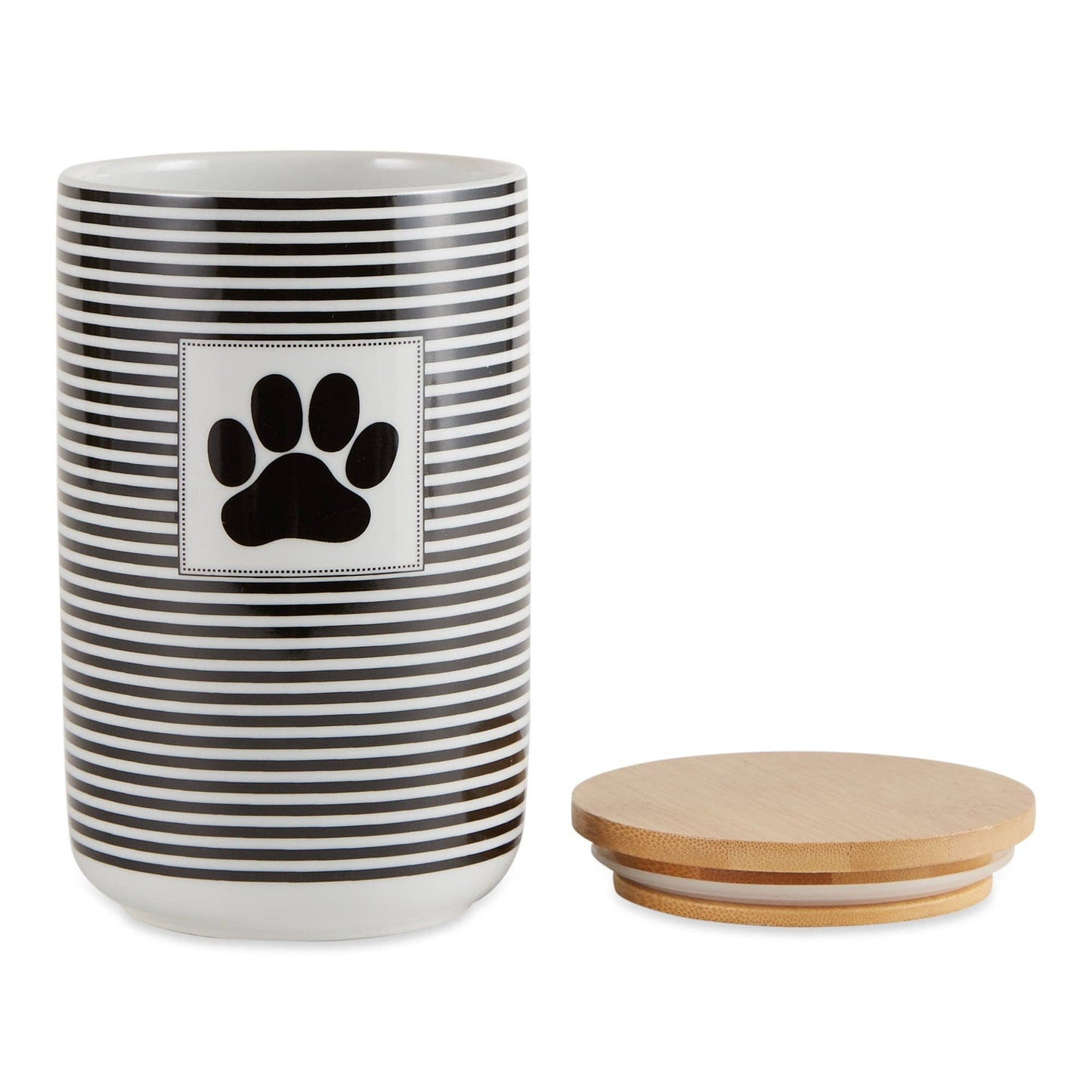 Black and White Striped Treat Canister