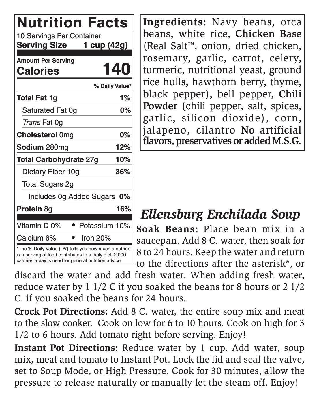 Ellensburg Enchilada Soup Mix