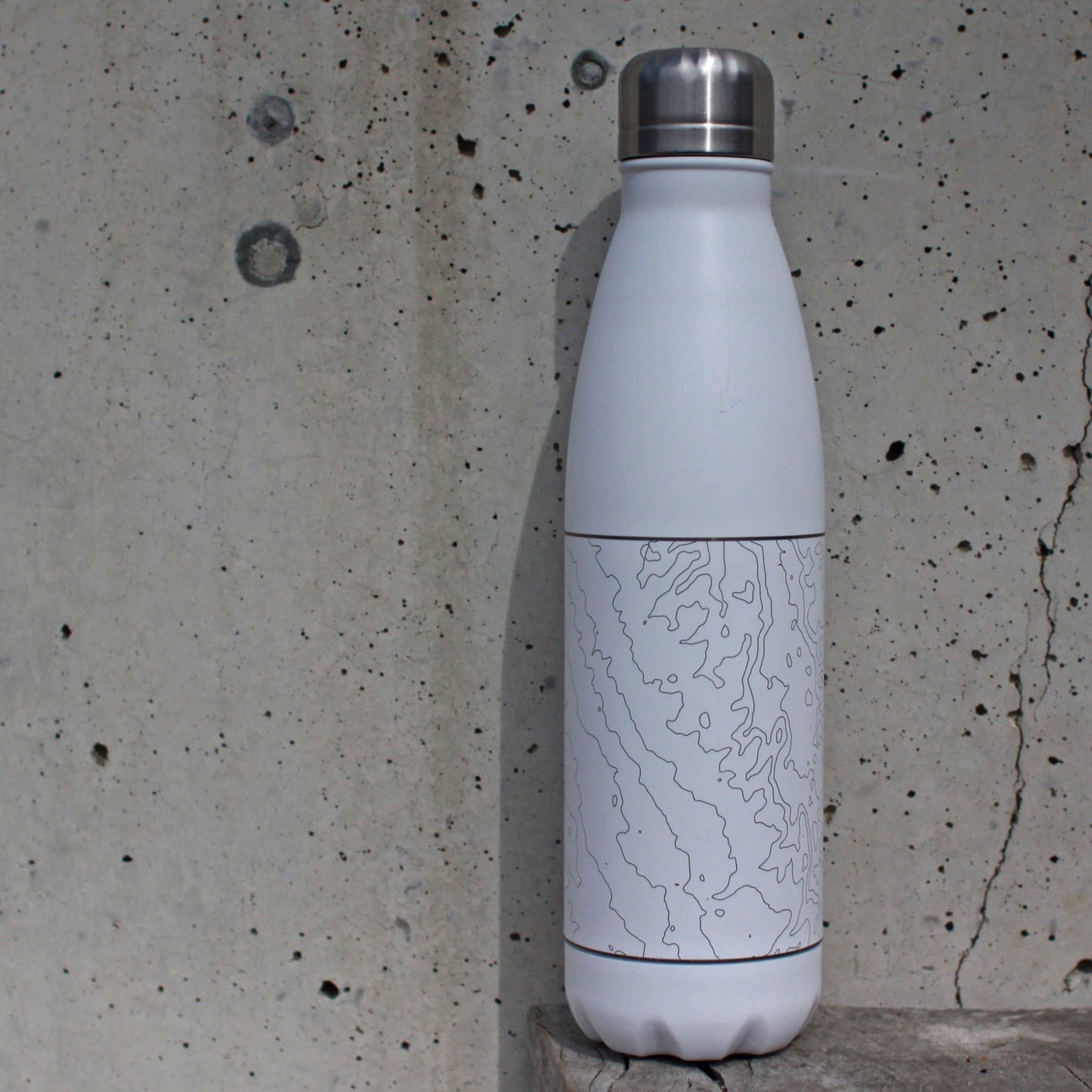 Wenatchee WA Map Insulated Bottle in Matte White