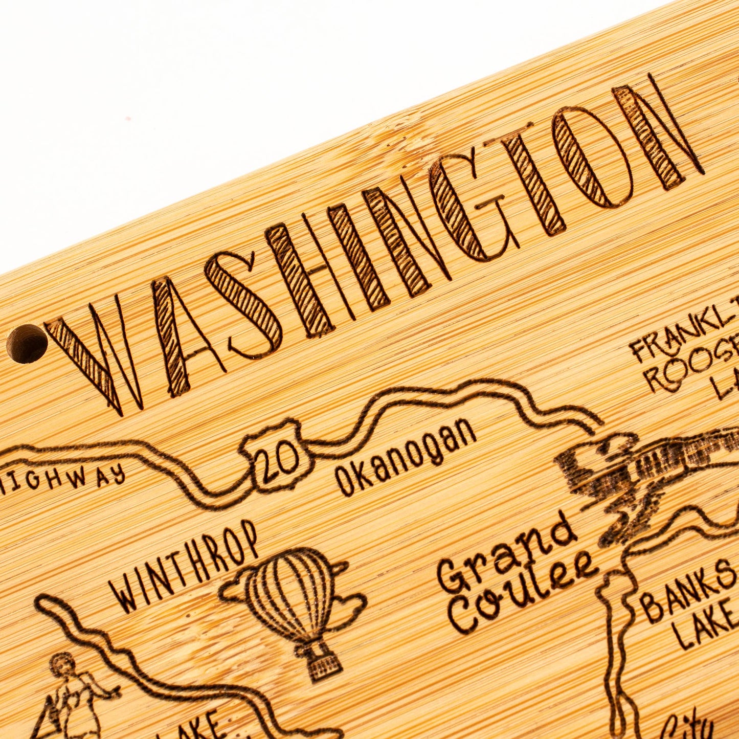 Destination Washington State-Shaped Serving & Cutting Board