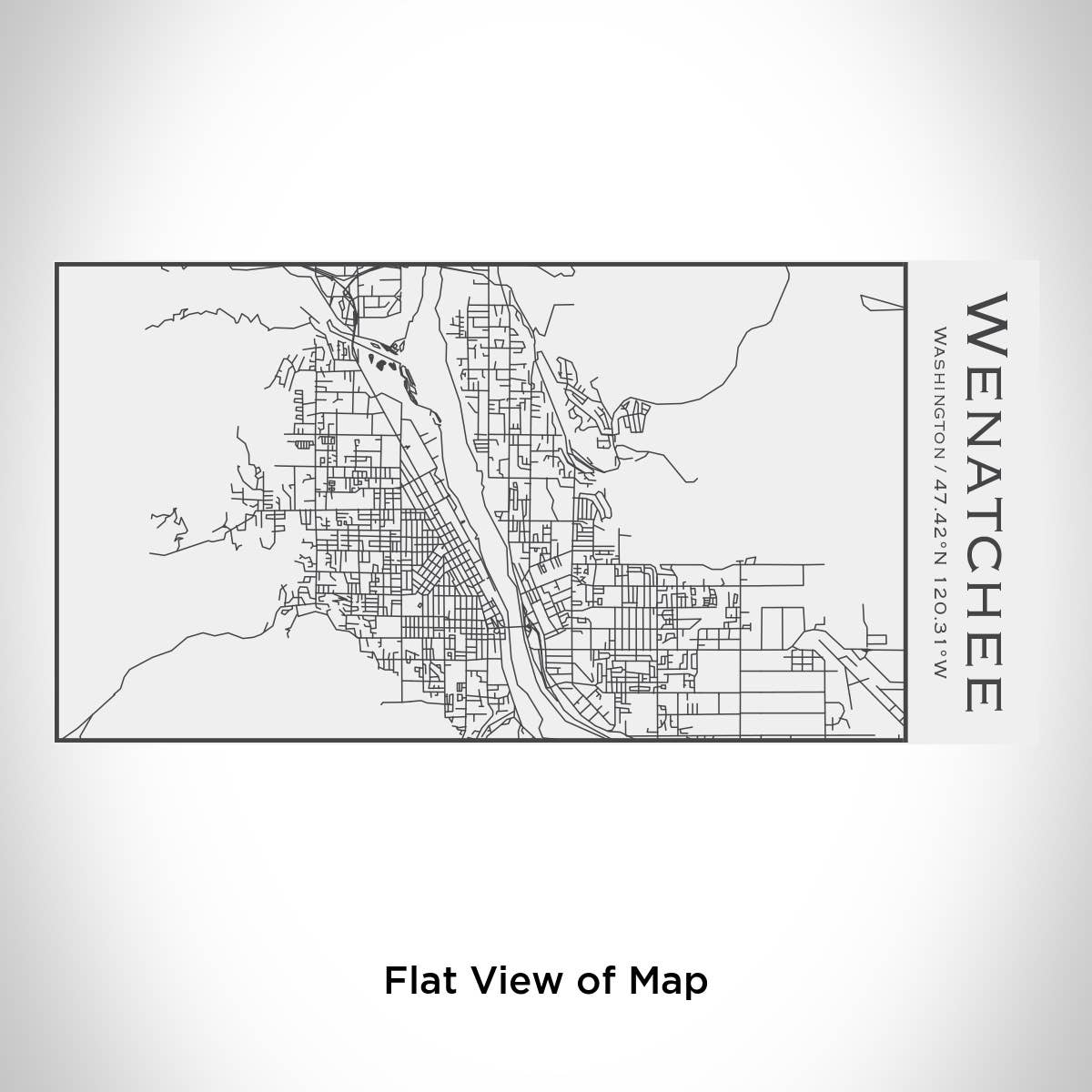 Wenatchee WA Map Insulated Bottle in Matte White