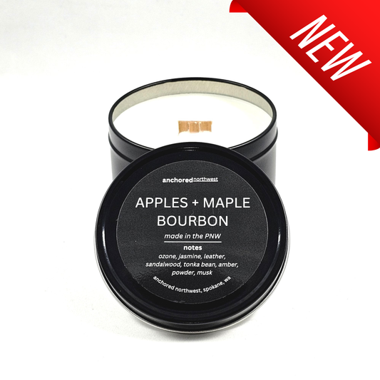 Apples & Maple Bourbon Wood Wick Soy Candle