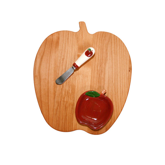 Apple Board With Bowl & Spreader Knife