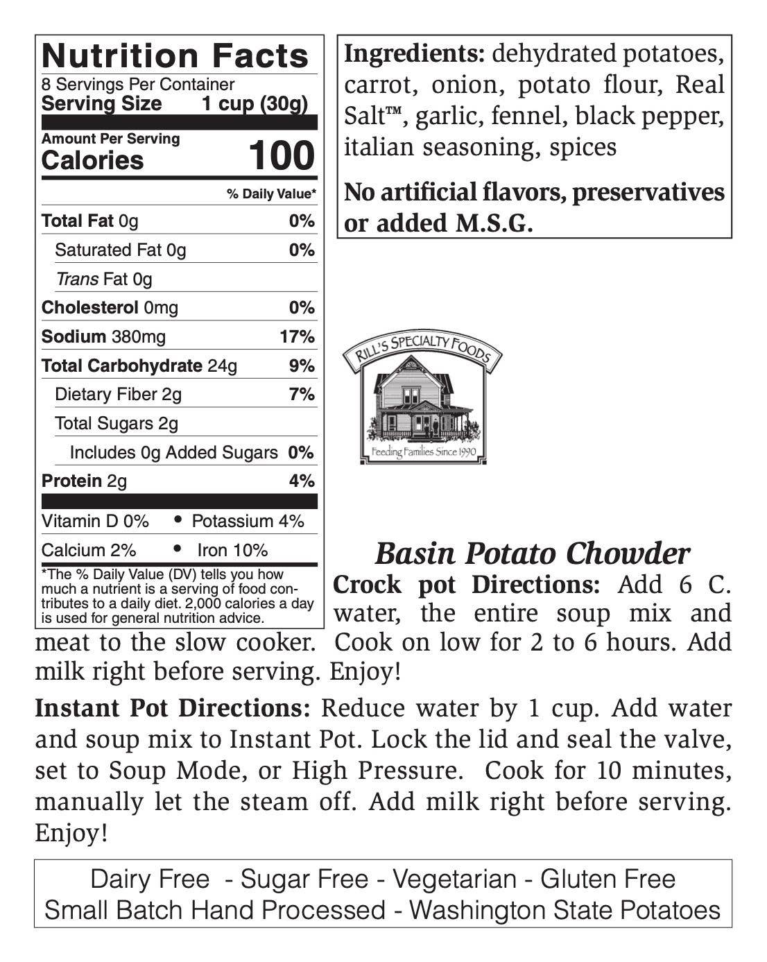Basin Potato Soup Mix