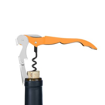Truetap™: Soft-Touch Double-Hinged Corkscrew - Orange