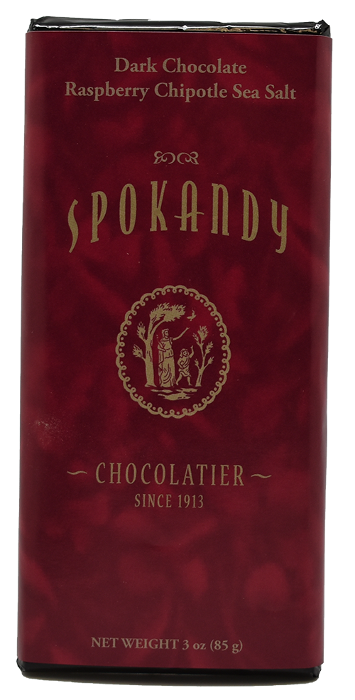 3 oz Raspberry Chipotle Sea Salt Dark Chocolate Bar