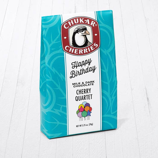 2.75 oz Happy Birthday-Milk & Dark Chocolate Cherry Quartet