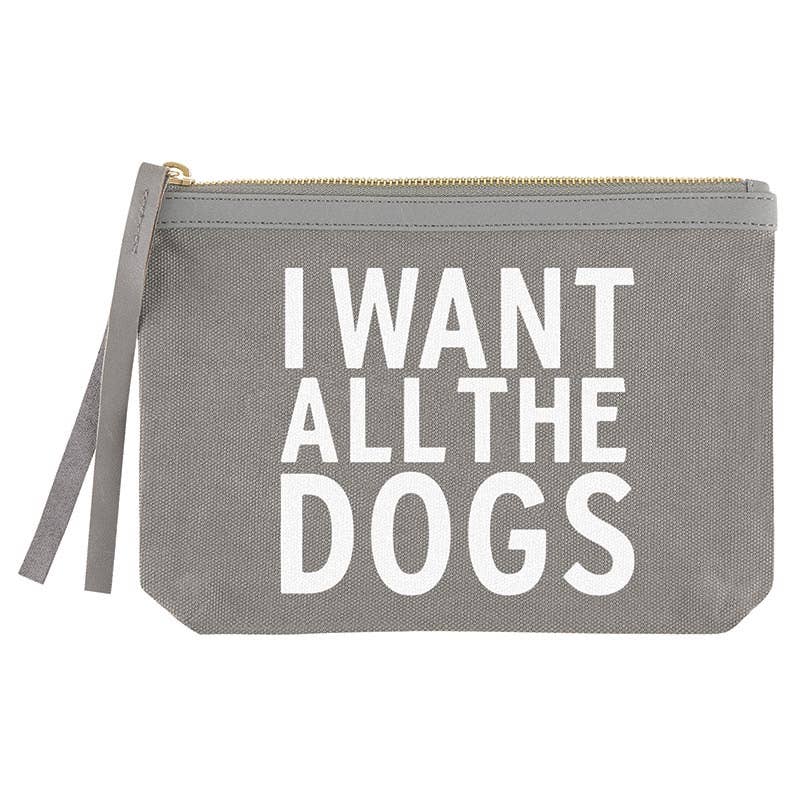 Grey Canvas Pouch - All The Dogs