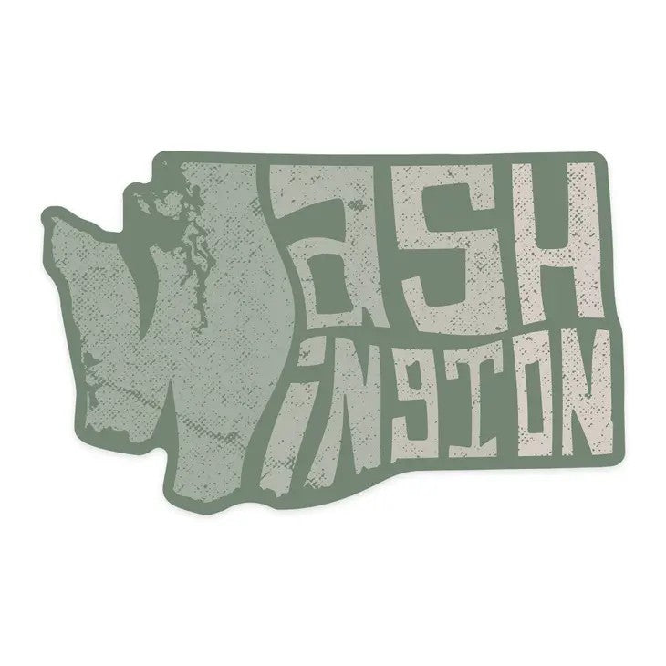 Green Washington State Sticker