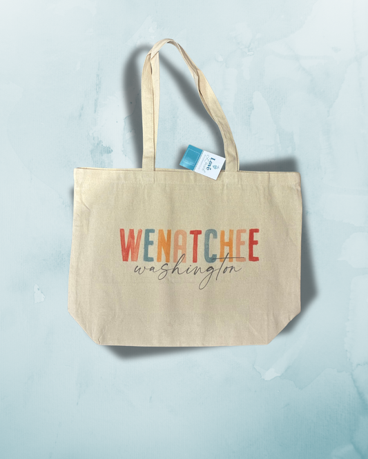 Love Local Watercolor Canvas Tote