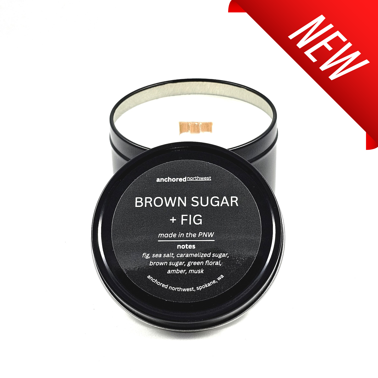 Brown Sugar + Fig Wood Wick Soy Candle