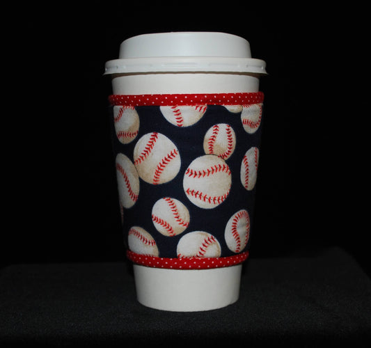 Cup Cozee - Baseballs On Navy