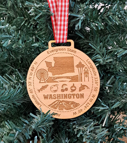 Washington Wood Icon Christmas Ornament