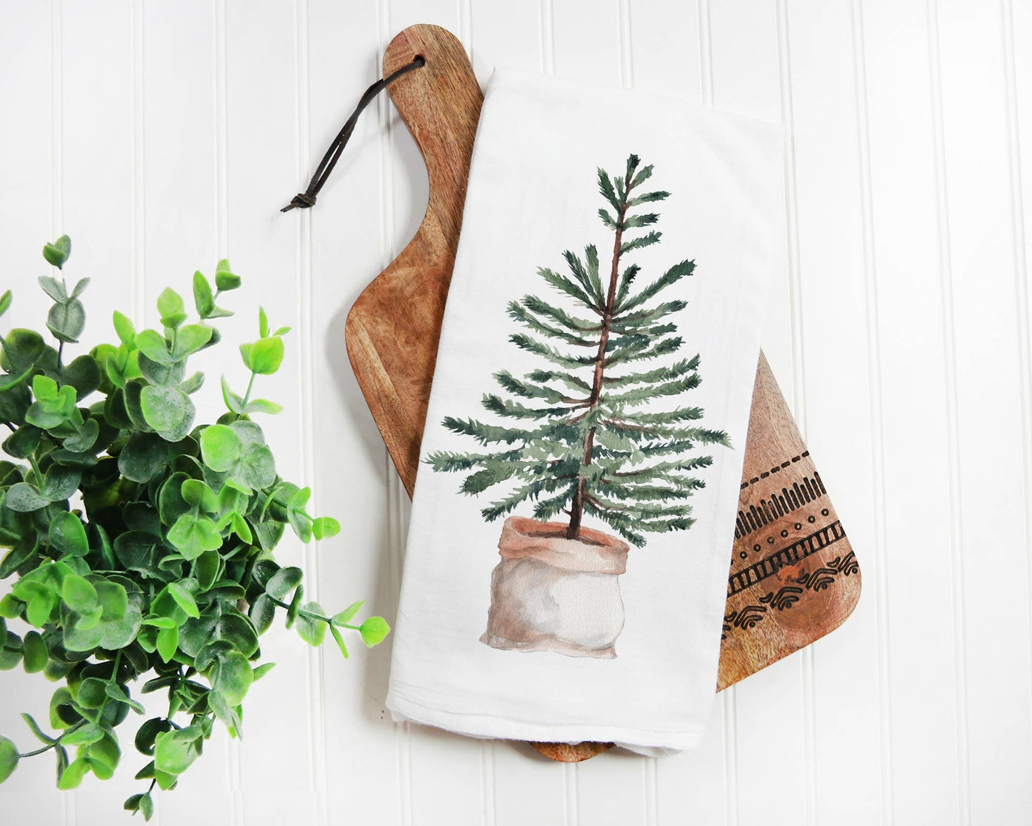 Watercolor Small Christmas Tree Kitchen Towel
