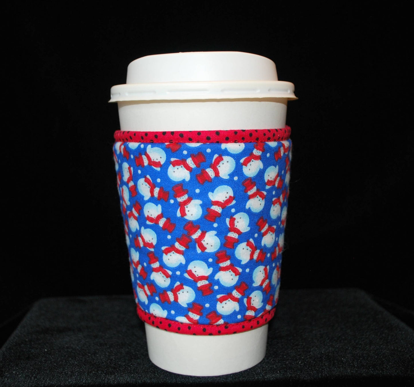Cup Cozee - Tossed Mini Snowmen On Blue